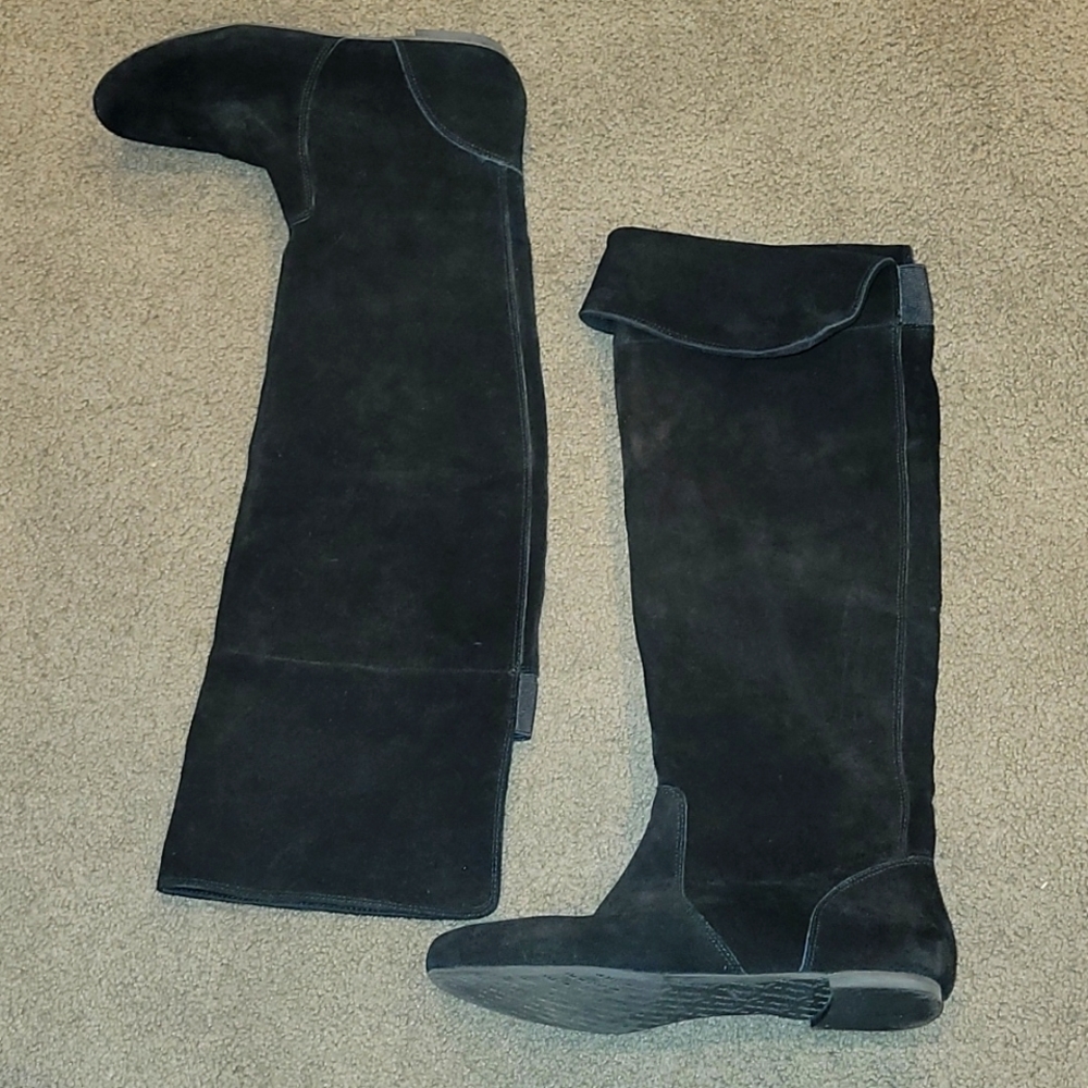 GIANNI BINI SUEDE TALL BLACK BOOTS